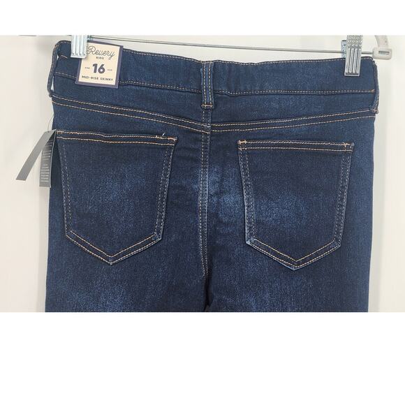 NWT NEW Girls Revery‎ Mid Rise Skinny Jeans  Size 16 - Picture 7 of 8